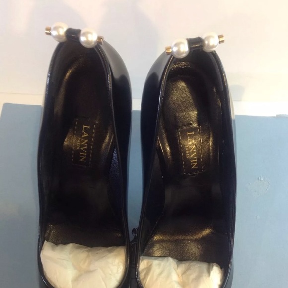 Lanvin Paris Black Pearl Heels Pumps RARE! Size 41 - Picture 4 of 8